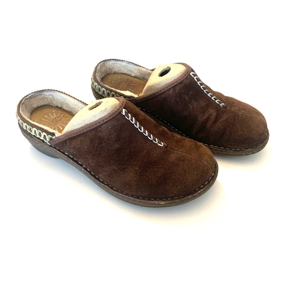 NWT UGG Kohala Women's Brown
Suede Leather Clog Mules Slip-On Shoes